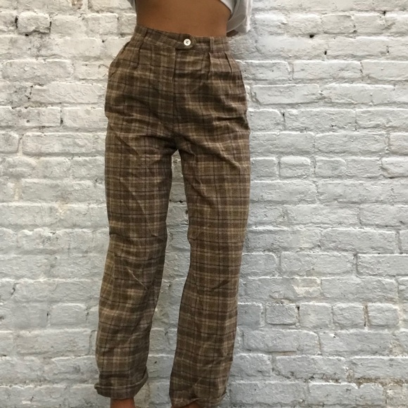 Plaid Vintage Wool Trousers - Picture 5 of 6